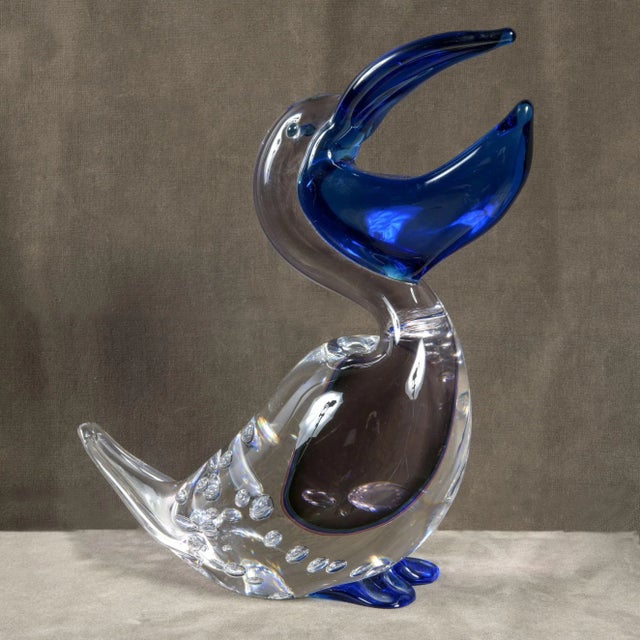 Vintage Italian Murano Signed Colored Glass Animalier Sculpture, 1970s For Sale - Image 4 of 6