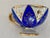 Vintage Ucagco Ceramics Japan Porcelain Teacup and Saucer Set Cobalt Blue Pink Rose Lusterware Pierced Scalloped Rim Mid-Century Excellent Condition For Sale - Image 4 of 13