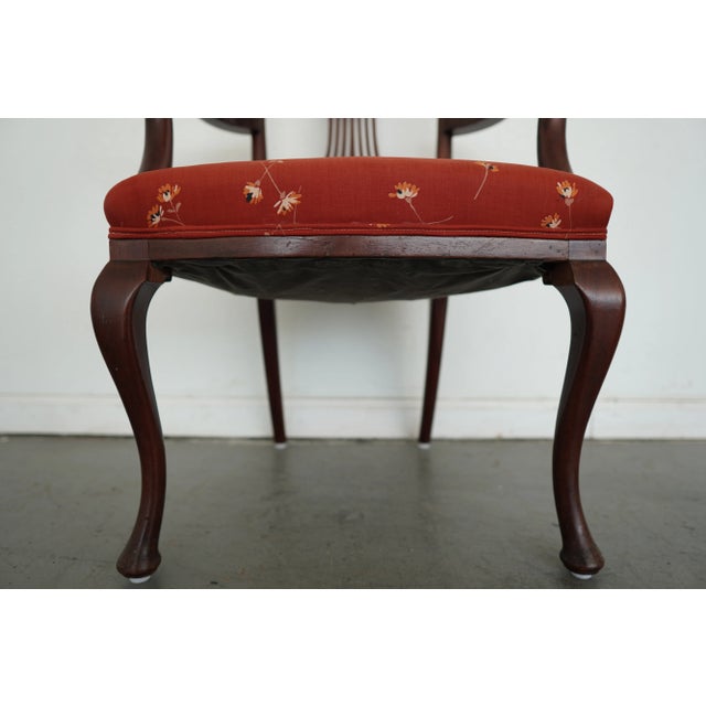 Brown Vintage Mahogany Lyre-Back Armchair For Sale - Image 8 of 14