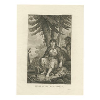 After Gaspard Duché de Vancy, La Pérouse, Alaska Tlingit Woman Portrait, 1797, Engraving For Sale