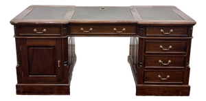 English Desk with Black Leather
