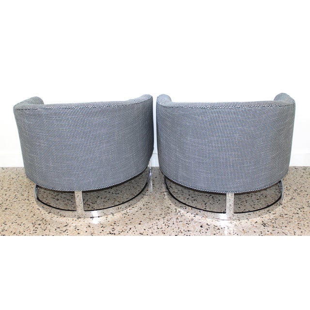 Thayer Coggin Milo Baughman Barrel Back Club Chairs - a Pair For Sale - Image 4 of 13