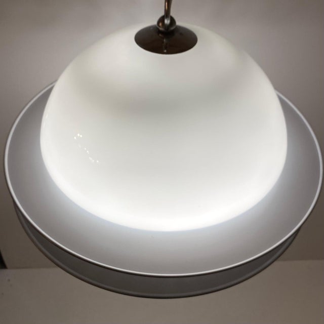 Space Age Design Pendant in Glass and Metal, in the style of Tobia Scarpa for Flos, Italy 1960s Manufactured in the 1960s...