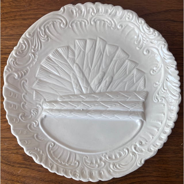Ceramic Vintage Creamware Italian Asparagus Plates-Ed Langbien-Set 9 For Sale - Image 7 of 9