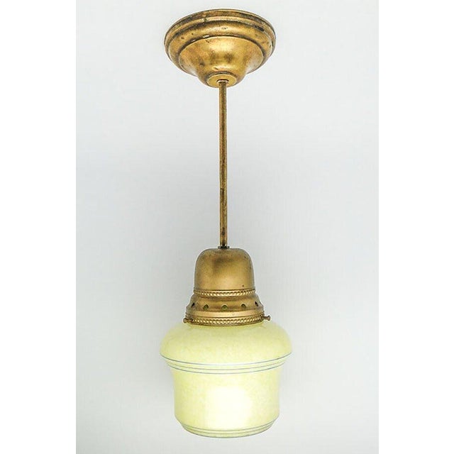 Hanging Lamp in Brass and Glass, Poland, 1950s For Sale - Image 3 of 6