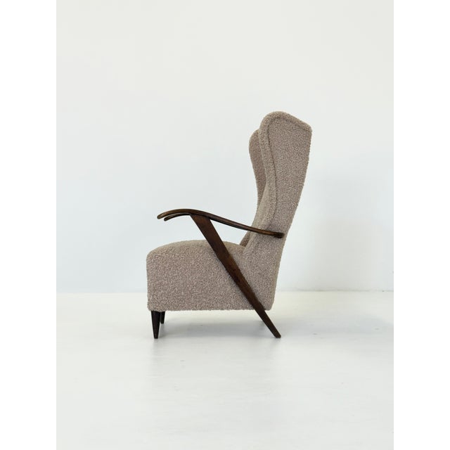 Vintage Lounge Chair in Beige Loop by Melchiorre Bega, 1950s For Sale - Image 4 of 12