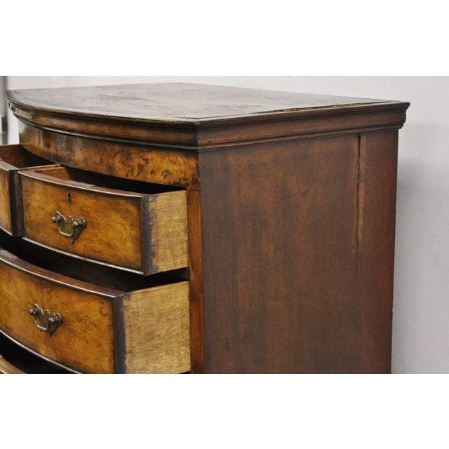 Brown 19th C English George II Burl Walnut Chest on Chest Dresser Chest of 8 Drawers For Sale - Image 8 of 13