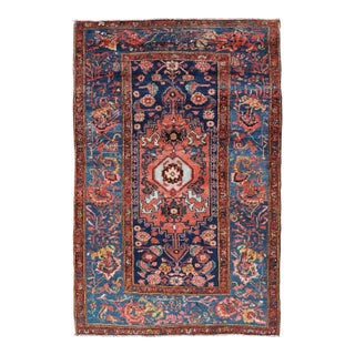Tribal Kurdish Bidjar Rug With All-Over Sub-Geometric Medallion Design For Sale