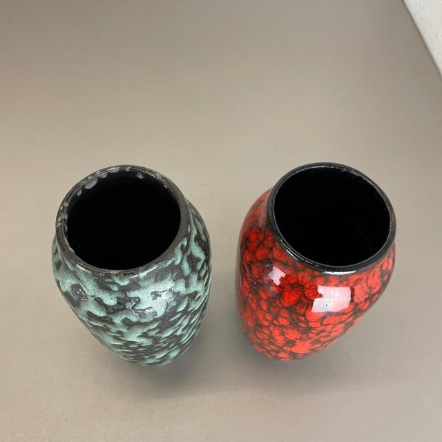 Super Color Crusty Fat Lava Vases from Scheurich, Germany, 1970s, Set of 2 For Sale - Image 14 of 18