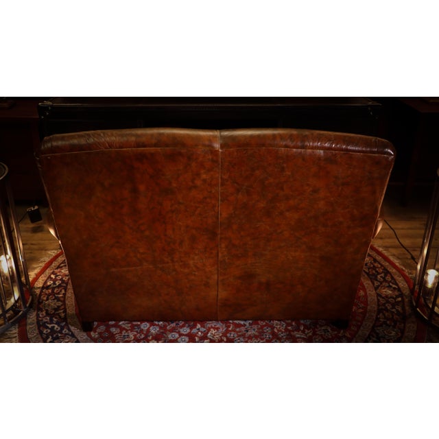 Small Prince 2-Seater Club Sofa in Brompton Tan Leather from Tetrad, 2010s For Sale - Image 15 of 18