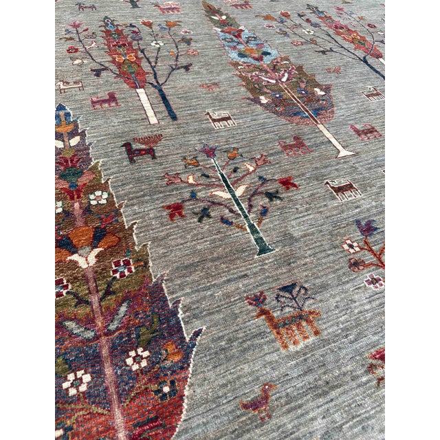 Late 20th Century Vintage Persian Gabbeh Wool Tree of Life Rug – 173x243 Cm For Sale - Image 5 of 18