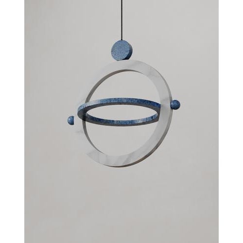Black Marble and Stone Ring-Shaped Gaïa Lamp by Esther Knopfler For Sale - Image 13 of 16