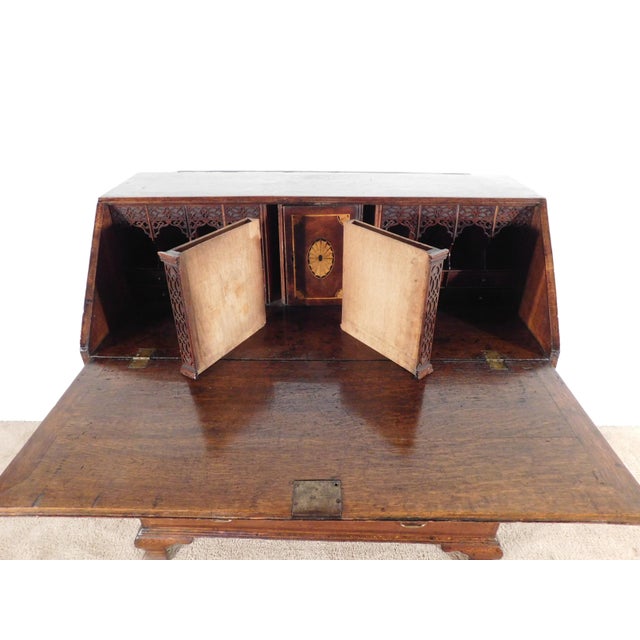 1880s English Oak Slant Front Desk For Sale - Image 12 of 17