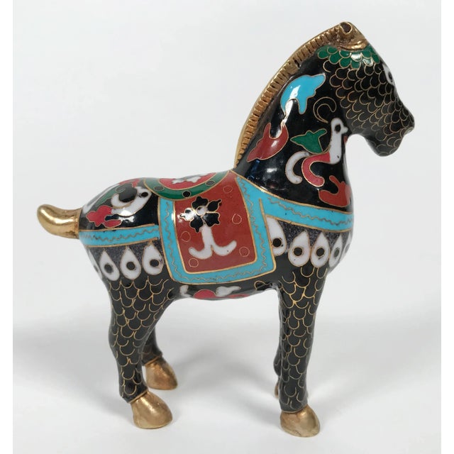 Late 20th Century Late 20th Century Chinese Cloisonné Horse Figure For Sale - Image 5 of 6