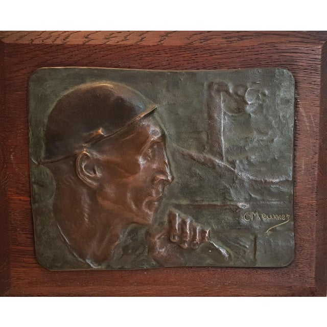 Constantin Meunier, Bas-Relief of Miner, 1904, Bronze For Sale - Image 6 of 6