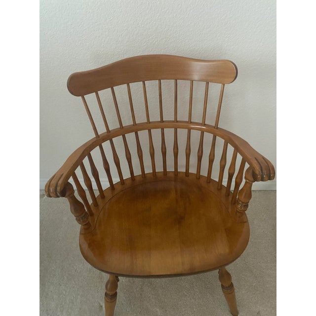 Nichols & Stone Nichols & Stone Pair of Windsor Comb Back Captains Armchairs Excellent Condition Mid 20th Century For Sale - Image 4 of 16
