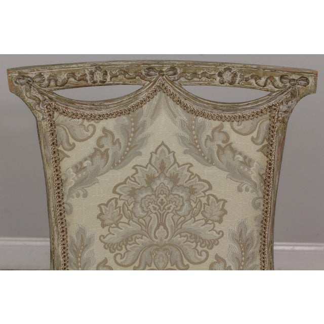 1950s Pair French Regency Paint Decorated Fireside Chairs For Sale - Image 5 of 13