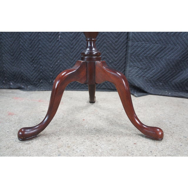 Wood Large Vintage Queen Anne Style Solid Mahogany Plant Candlestand Pedestal Gallery For Sale - Image 7 of 13