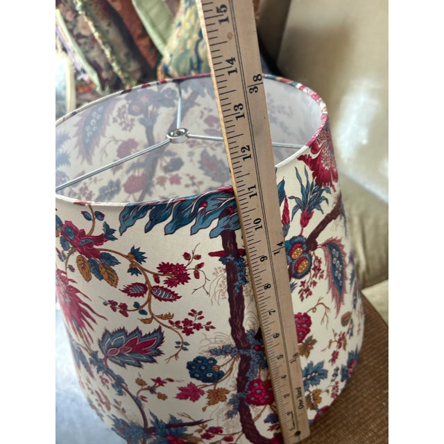 Textile French Floral Print Lampshade For Sale - Image 7 of 8