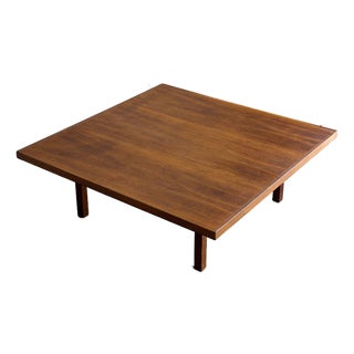 Large Danish Mid Century Modern Oak Square Coffee Table Scandinavian Low Table For Sale