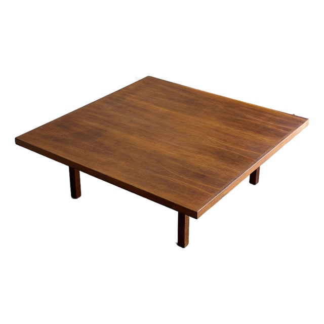 Large Danish Mid Century Modern Oak Square Coffee Table Scandinavian Low Table For Sale