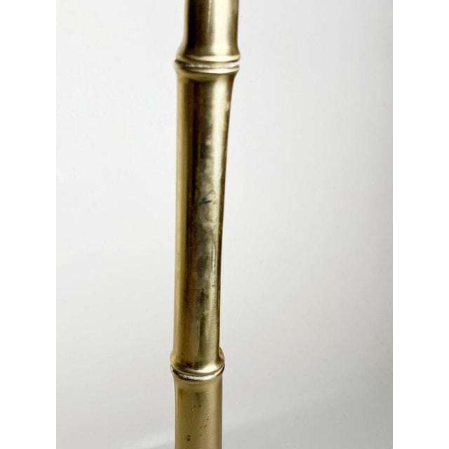 Gold Brass and Rattan Candleholder in the style of Gae Aulenti, France, 1970s For Sale - Image 8 of 11