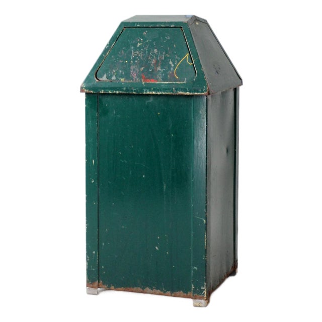 Mid Century Industrial Waste Bin For Sale