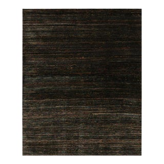 Rug & Kilim’s Oversized Textural Rug in Black With Bold Polychromatic Striae For Sale