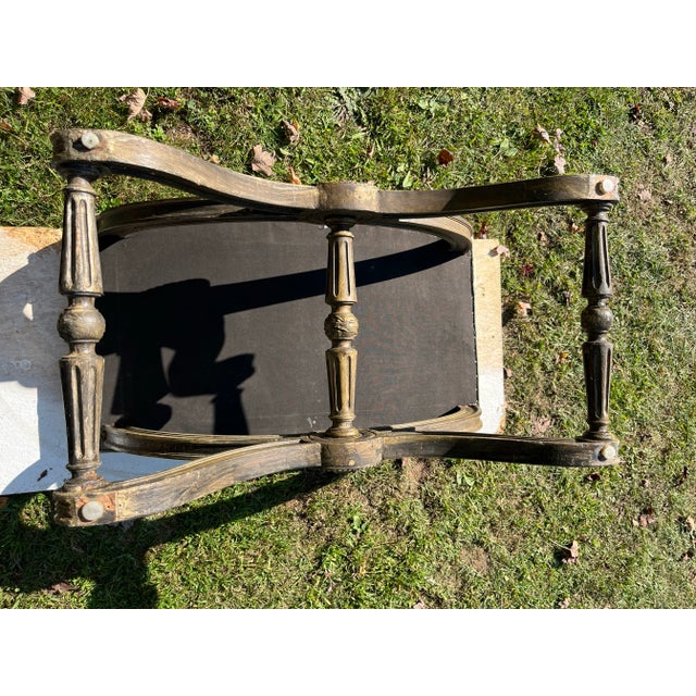 Antique Carved Wood Curule Bench For Sale - Image 9 of 12