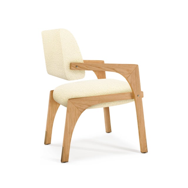 Contemporary Arches Dining Chair in Crea with Boucle and Oak from Insidherland For Sale - Image 3 of 4