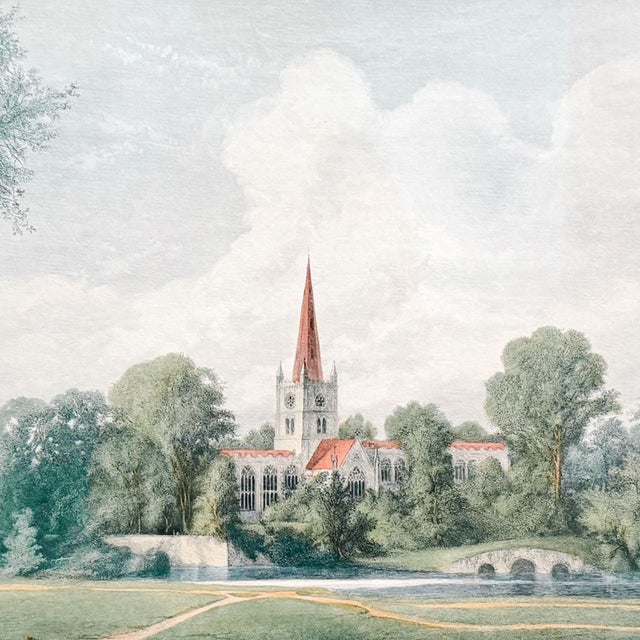 Late 19th Century Late 19th Century Large Framed Vintage Stratford-on-Avon James Fairman Lithograph For Sale - Image 5 of 11