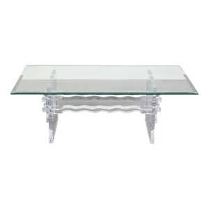 Vintage Lucite Coffee Table With Glass Top