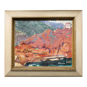 Mid 20th Century Large Expressionist Oil on Canvas Painting