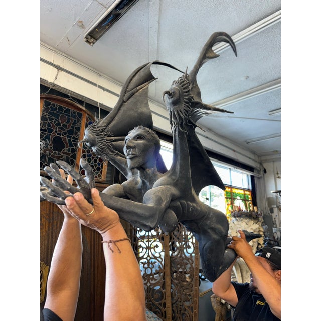 Oversized 1920s Style Gothic Spanish Revival Devil Weathervane For Sale - Image 9 of 12