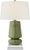 Modern Chapman & Myers by Visual Comfort Signature Parisienne Small Table Lamp in Shellish Kiwi with Linen Shade For Sale - Image 3 of 3
