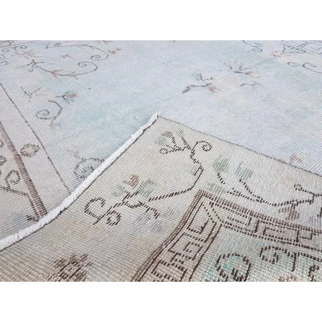 1960s 5x9 Light Green Anatolian Oushak Carpet For Sale - Image 6 of 11