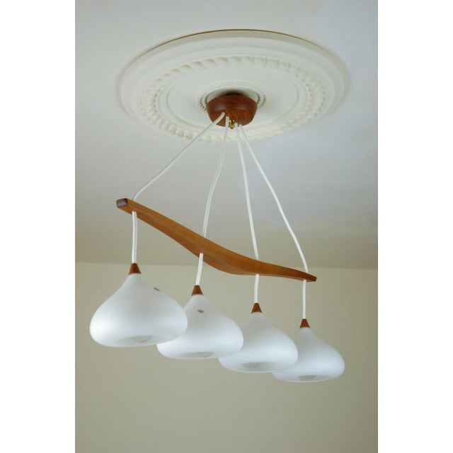 1960s Teak and Glass Hanging Lamp, 1960s For Sale - Image 5 of 10