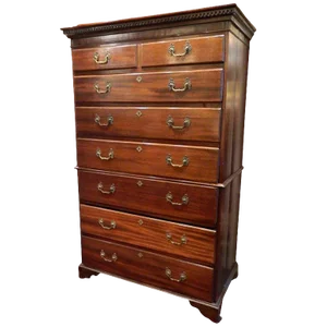 English Mahogany Tall Chest of Drawers, 18th Century