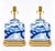 Chinoiserie 20th Century Blue / White Chinoiserie Porcelain Wood Base Pair of Table Lamps - Pair For Sale - Image 3 of 10