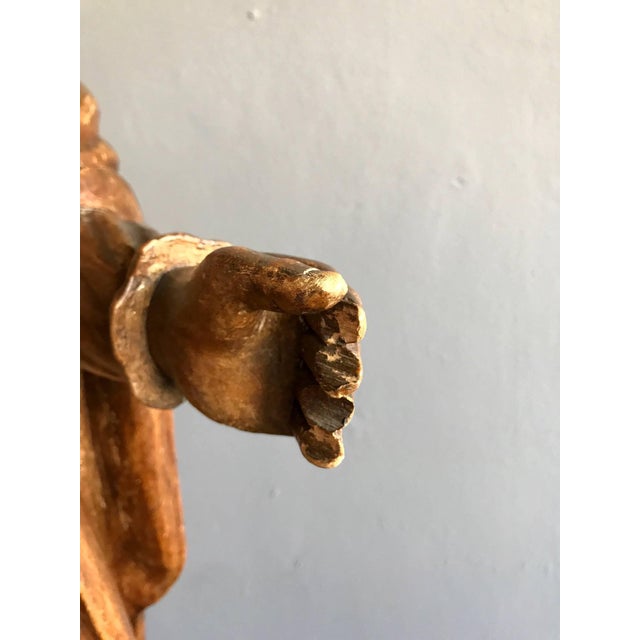 Beige Impressive Antique Carved Santo For Sale - Image 8 of 10