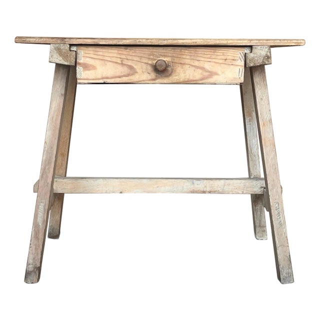 Early 19th Century Spanish Baroque Bleached Side Table with Drawer For Sale