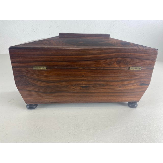 Antique Mid 19th Century Rosewood Tea Caddy. For Sale - Image 9 of 12