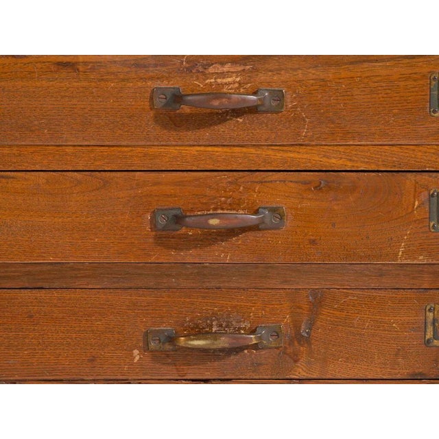 Wood Small Antique Japanese Tansu File Cabinet For Sale - Image 7 of 10