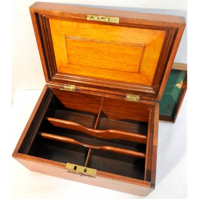 Brown 19th Century Walnut, Cherry and Oak Letter Box For Sale - Image 8 of 11