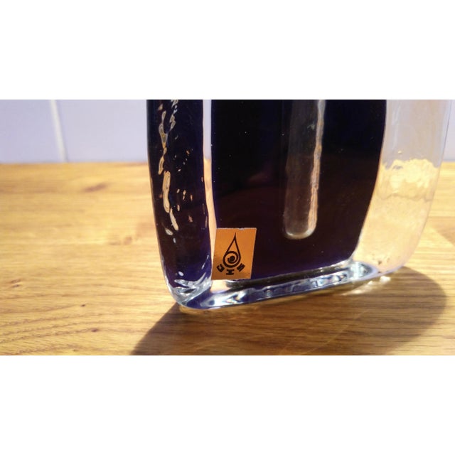 Mid-Century Modern Czechoslovakian Glass Vase from Lučany, 1970s For Sale - Image 3 of 4