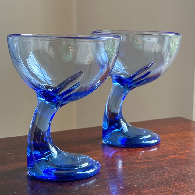 1980s Italian Bormioli Rocco Cobalt Blue Dessert / Serving Bowls — Set of 4 For Sale - Image 12 of 16
