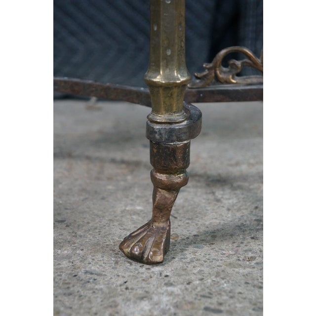 Mid 20th Century Attributed Oscar Bach Neoclassical Bronze Wrought Iron Marble Console Table 43" For Sale - Image 9 of 16