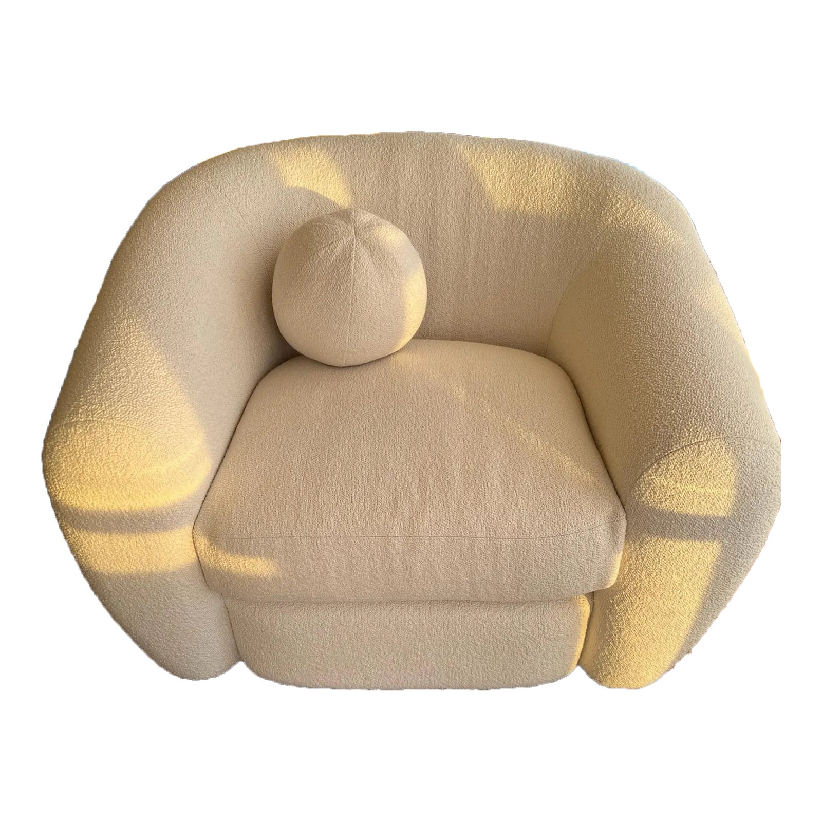 Restoration Hardware Sylvain Chair Italian Bouclé in Natural Color | Chairish