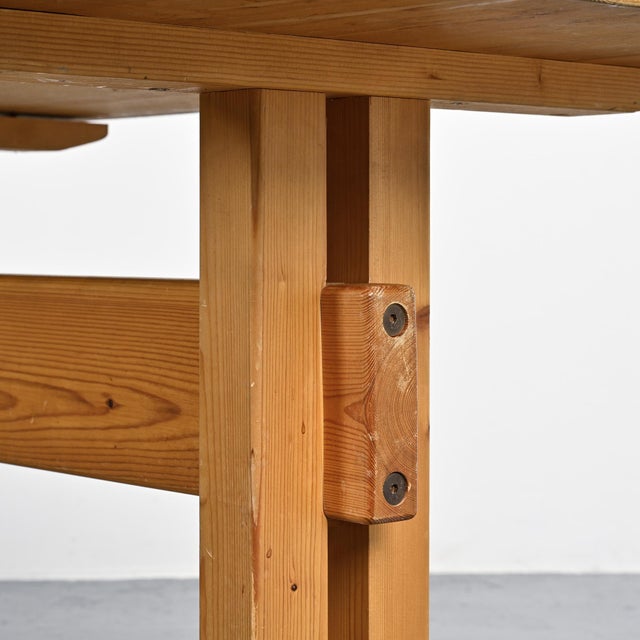 Pine Dining Table for Les Arcs, France, 1970s For Sale - Image 9 of 13