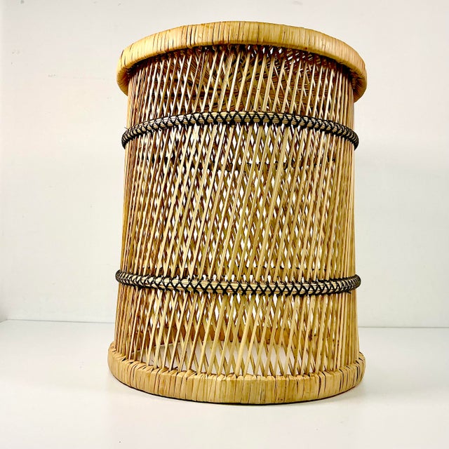 Mid 20th Century Mid-Century Boho Chic Coastal Spun Twisted Wicker Side Table For Sale - Image 5 of 9